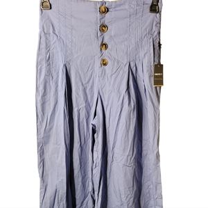 Forever 21 long woven blue wide leg pants